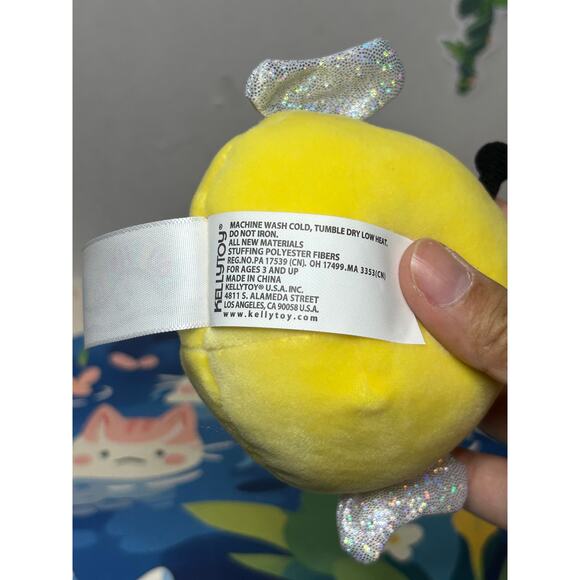 Squishmallows Sunny The Bumble Bee Clip On Keychain Plush Stuffed Toy Doll - Picture 5 of 7